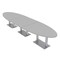 Skutchi Designs 45 in W, 165.75 in L, 29 in H, Engineered Wood Top, Grey HAR-OVL-45X166-DOU-XD01 - alternate 1